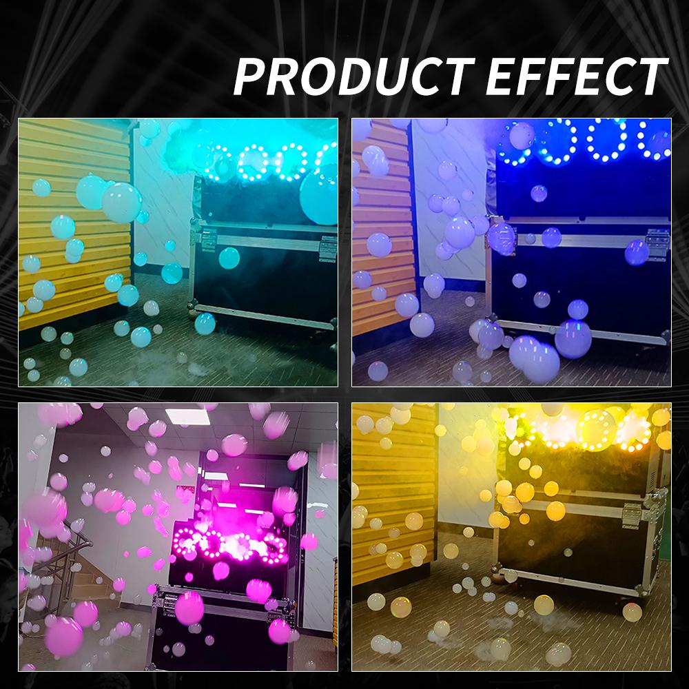 Smoke Bubble Machine Double Holes DMX 512 Remote Control Wedding Stage Bubbles Effect for DJ Disco Bars Parties Show