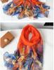 Women's Long Printed Silk Scarf - Ultra-Thin, All-Season, Middle-Aged Mother Style