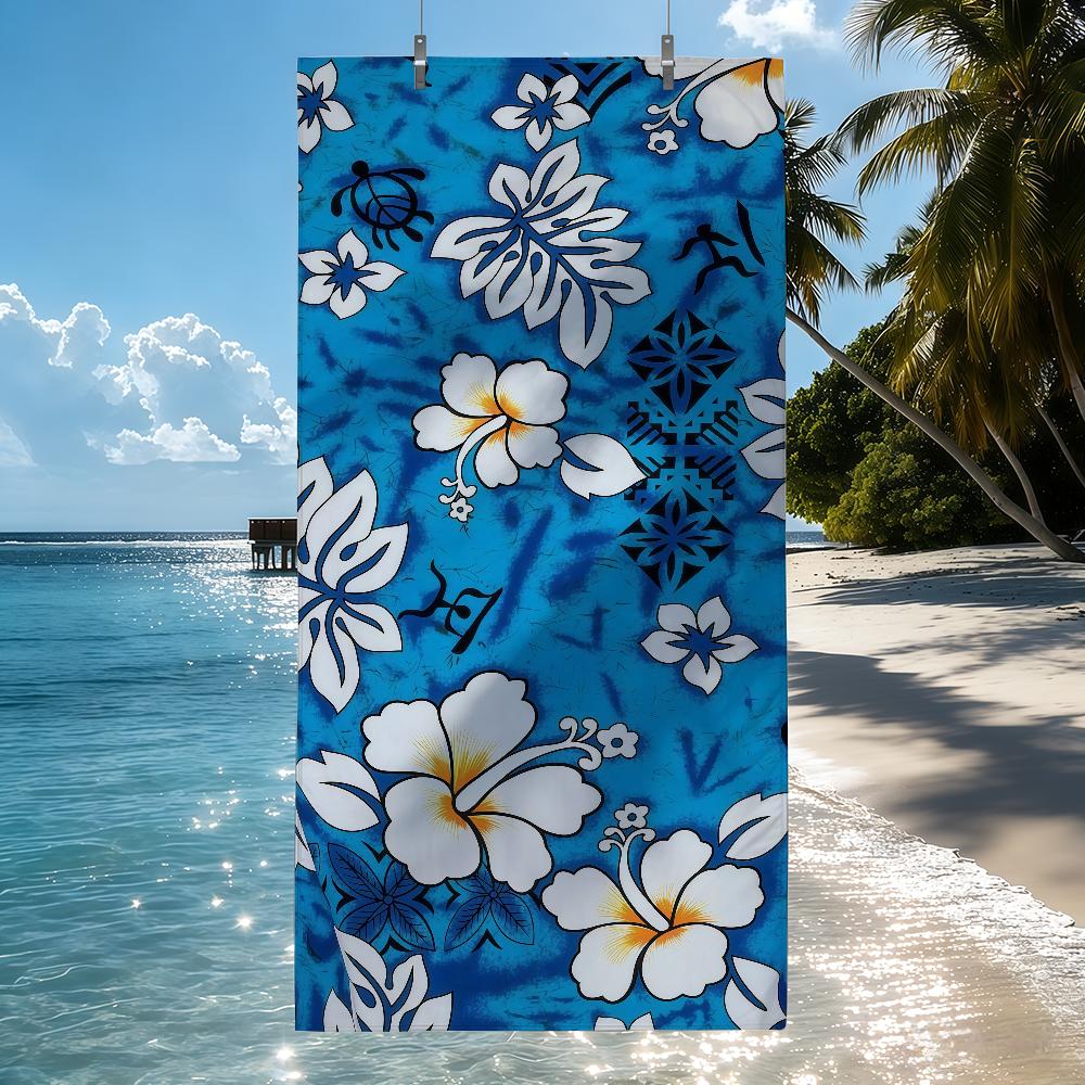 Blue Hibiscus Towel Quick Drying Beach Towels Are Suitable For Swimming Pools Camping Yoga And The Gym