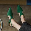 Fashion NEW Summer Women Sandals Pointed Toe Thin Heel Shoes Sexy High Heels Elegant Sheep Suede Leather Shoes for Women Party Shoes
