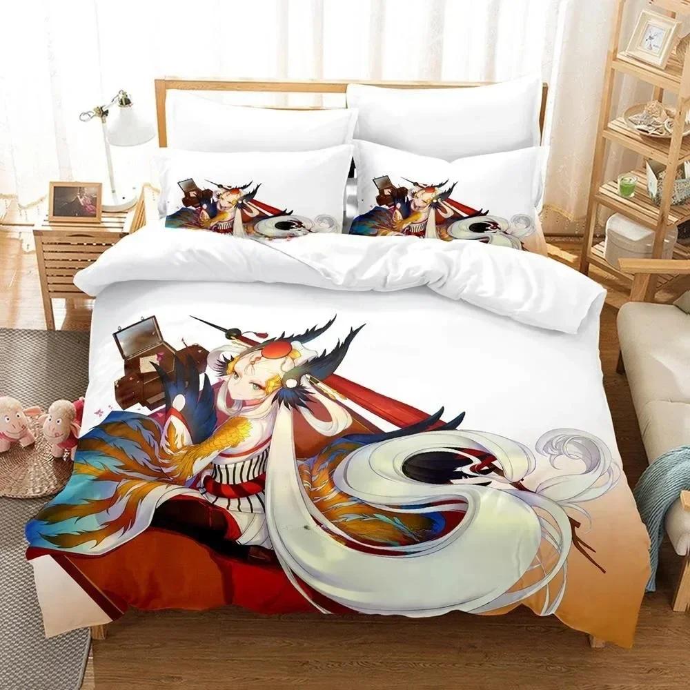 3D Printing Game Kawaii Girls Onmyoji Bedding Set Single Twin Full Queen King Size Bed Set Adult Kid Bedroom Duvet Cover Sets