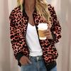 Autumn new European and American leopard print stand-up neck zipper cardigan jacket