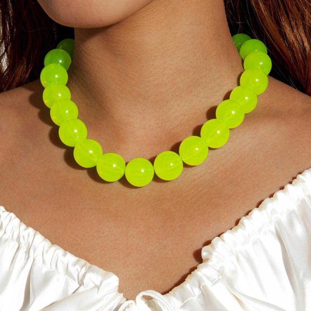 Exaggerated Colourful Choker Elegant Round Necklace Fashion Bohemia Bead Necklace Women Fashion