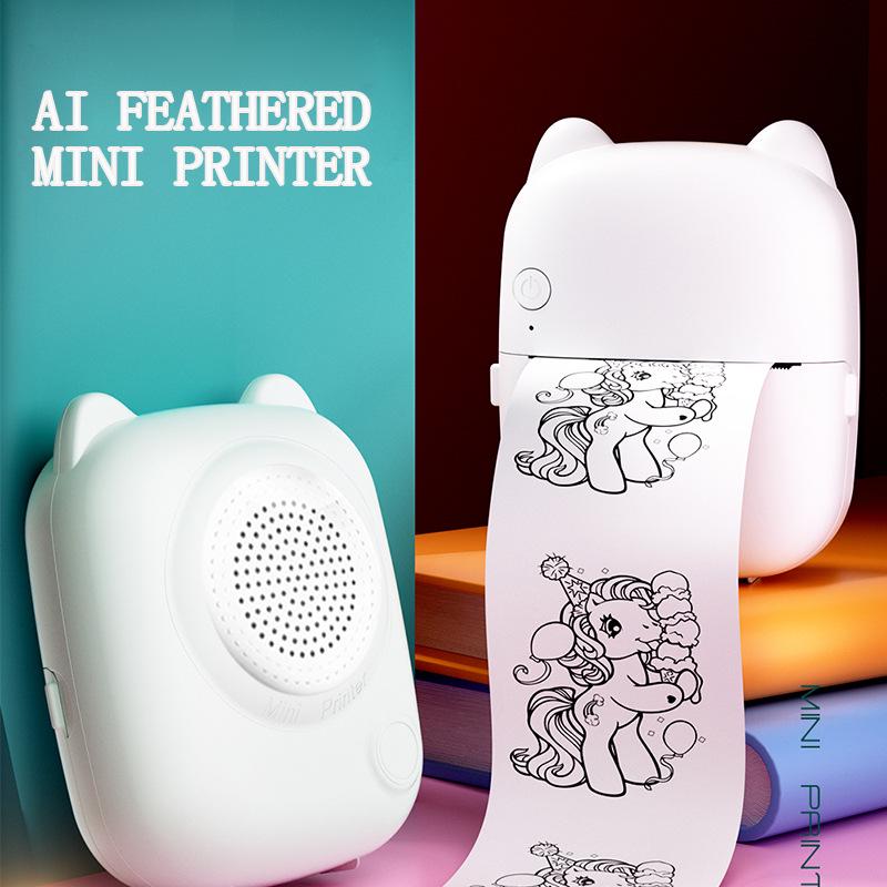 AI Voice Print Mini Wireless Photo Printer - Portable & Mobile Connectable
