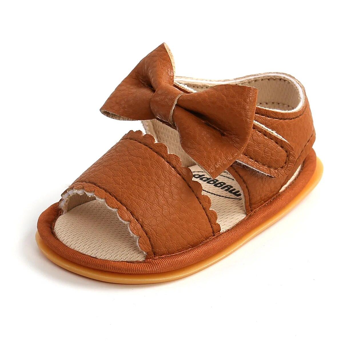 

Meckior Summer Baby Shoes Toddler Flats Baby Sandals Soft Rubber Sole Anti-Slip Bowknot Crib First Walker Baby Boys Girls Shoes 20