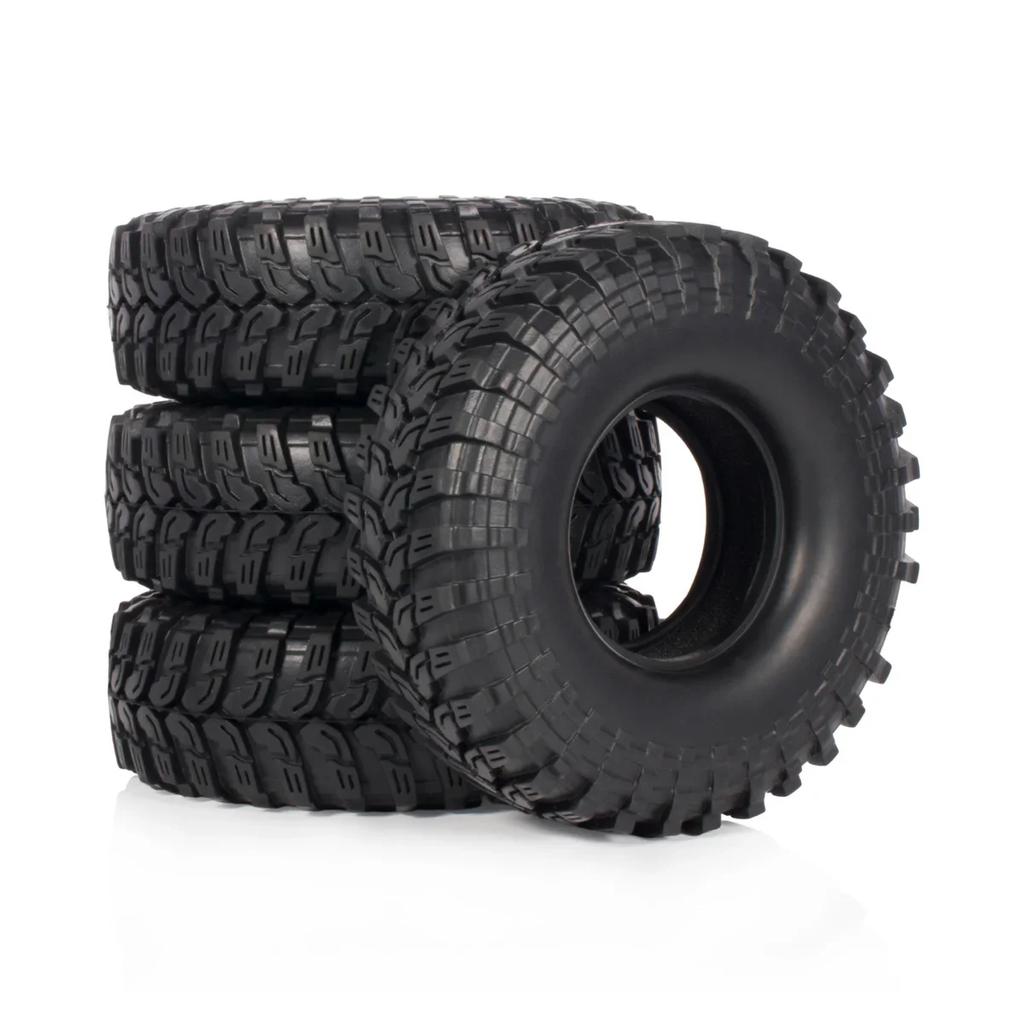 4PCS 115MM 1.9" Rubber Tires with Insert Foam for Beadlock Wheels Rim 1/10 RC Crawler Chassis SCX10 TRX4 Capra TF2 HB