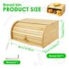 Bamboo Bread Storage Box Large Capacity Kitchen Countertop Bread Container with Roll Top Lid Bagels Storage Bin for Cookies
