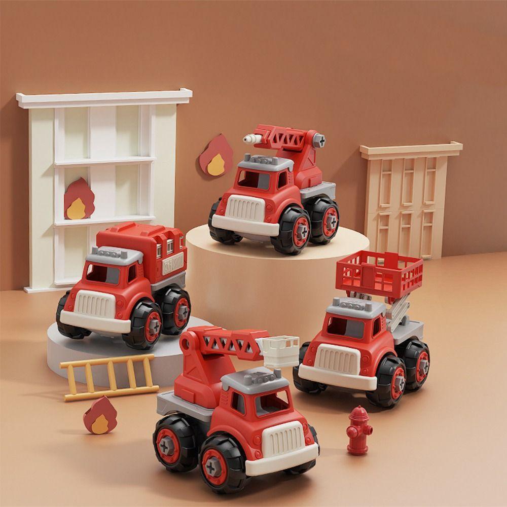 Plastic Disassembly Assembly Car Toys Puzzle DIY Assembly Firetruck  Boys Toy