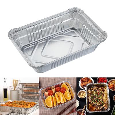 Pack of 10 Aluminum Foils Tray Disposables Takeaway Container Convenient Food Storage Box Practical Bakings Pans