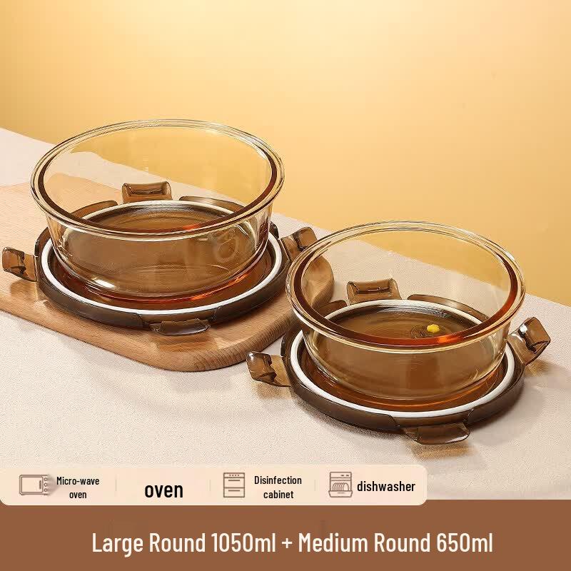 Youluo Glass Leak-Proof Microwaveable Divided Lunch Box
