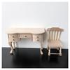 Miniature Study Furniture Set 2PCS Wood Desk Chair Models For Adult Collector Study Decoration