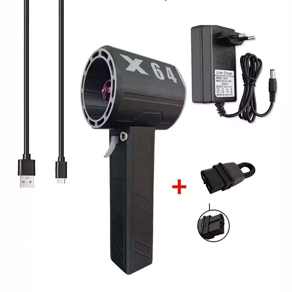 

X64 Мощный воздуходув Ручной турбореактивный вентилятор 64мм Бесщеточный Мощный 1400Г Тяга 1000Вт Высокомощный Канальный вентилятор Турбовентилятор Автомобильный воздуходув