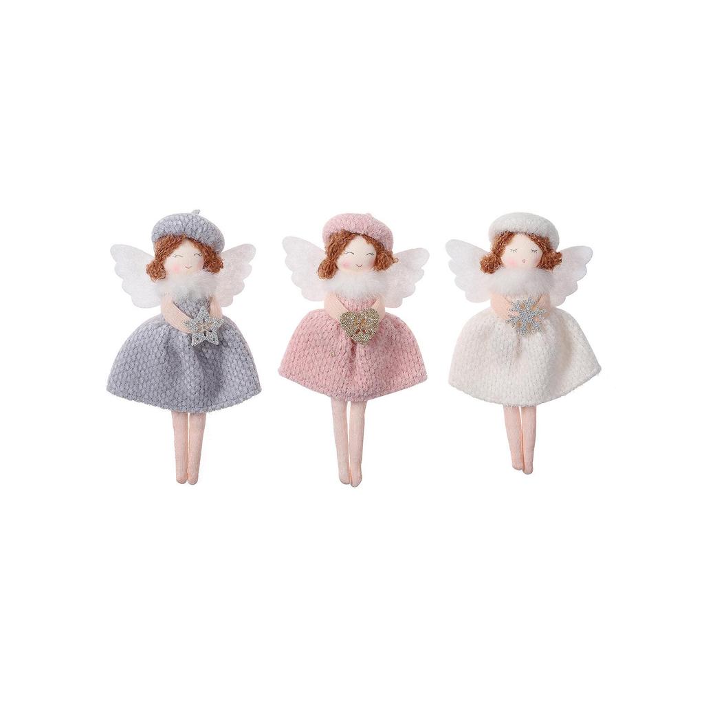 Handmade Knitted Angel Tree Ornament - Christmas Girl Doll Decoration