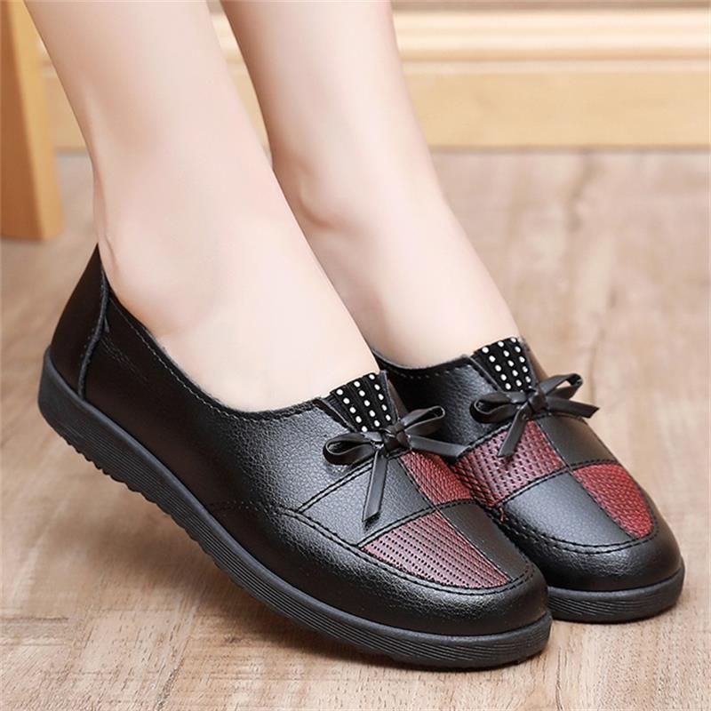 Fashion New Style Fashion Shoes Women Leather Flats Female Flats Spring Shoes Classic Women's Loafers Casual Leather Shoes Zapatos Mujer