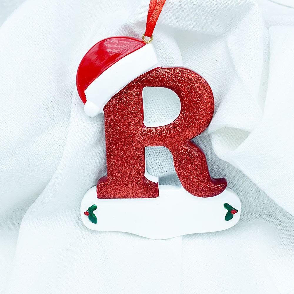 Beautifully Handpainted Crafted Resin Christmas Ornaments With 26 Alphabet Letters A To Z For Decor Stylish