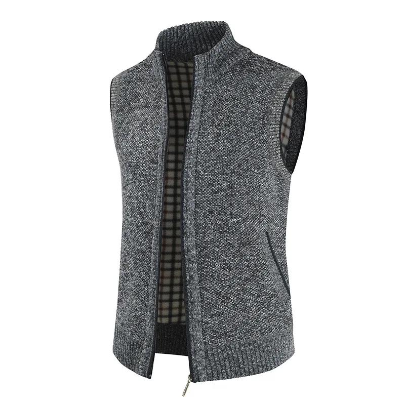 Autumn and Winter Men's Coat Warm Outer Wear Vest Casual Sleeveless Jacket Thermal Stand Collar Waistcoat