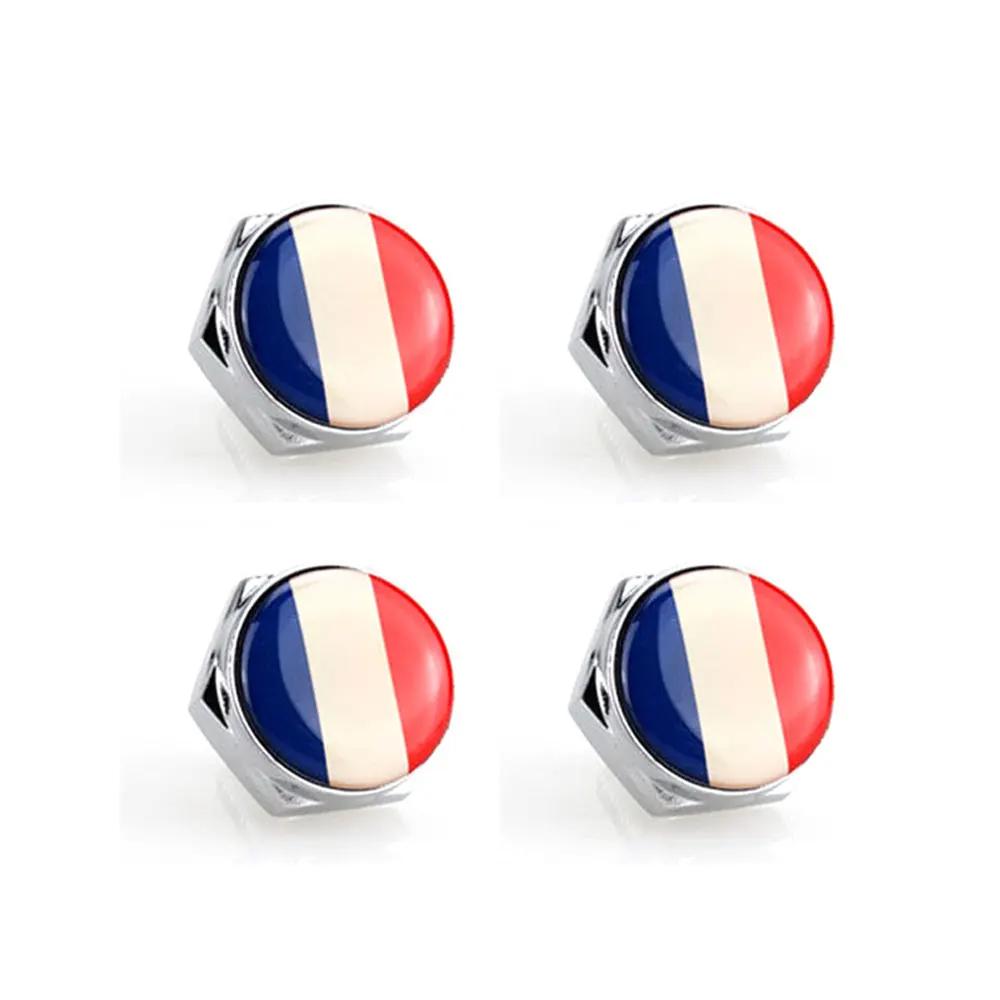 4pcs/set For Toyota GR Car Flag Metal Screws License Plate Bolts Auto Accessories For Toyota GR Gazoo Racing British Flag