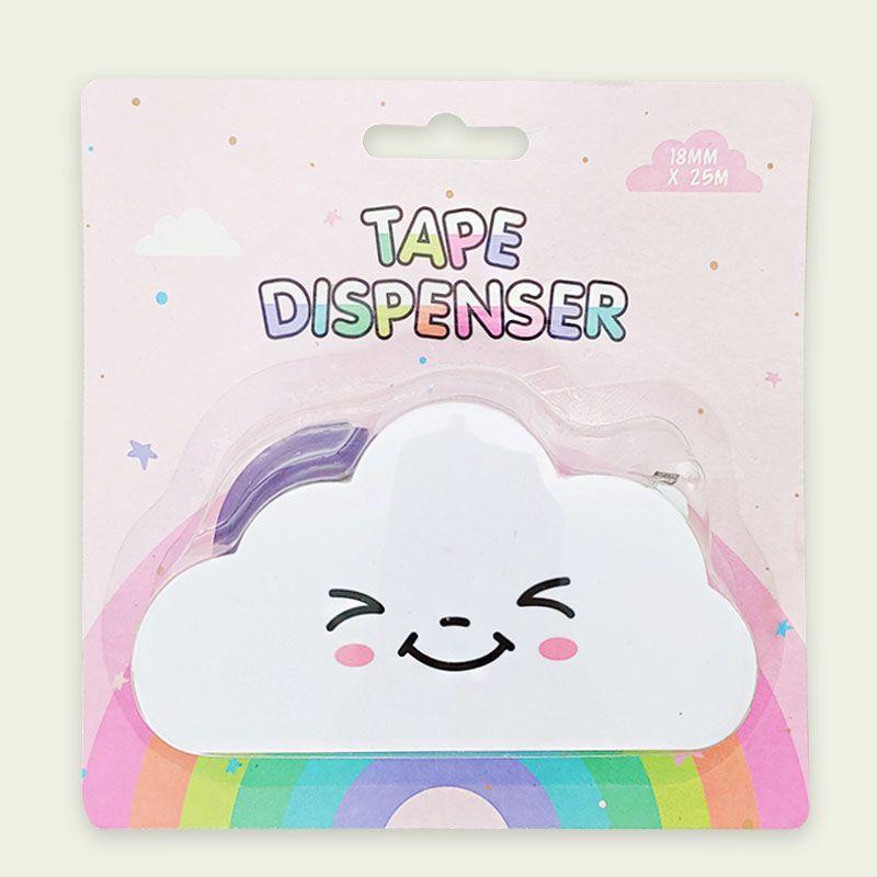 Cute Desk Accessories Office Stationery Tape Cutter Rainbow Cloud Tape Roller Safety Washi Tape Holder Adhesive Tape Dispenser