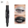 Double Head Pearlescent Eyeshadow Pencil Sticks Highlight Sticks Shimmer Eye Shadow Pen with Eyeliner Women Cosmetics Black Grey