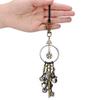 Witch Wind Chime Witch Bell Decoration Handmade Brass Bell Witchcraft Door Hanger Wicca Wind Chime Decoration Rattan