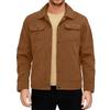 Winter Men's Thickened Long Sleeve Lapel Corduroy Jacket Composite Lamb Wool Coat