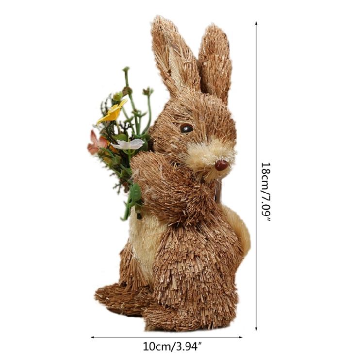 Handgefertigte Strohhasen Dekorationen Perfekt für Osterfeier Frühling Heimdekorationen Auslage
