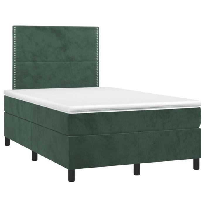 3142956 vidaXL Divan Bed and Mattress Dark Green 120x200cm Velvet