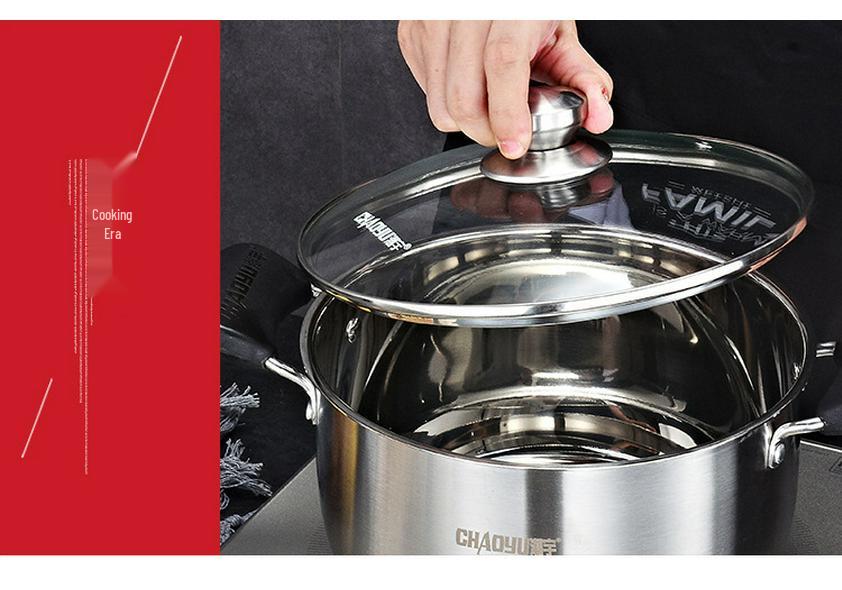 Stainless Steel Anti-Scald Soup Pot with Double Ears for Gas & Induction Cookers