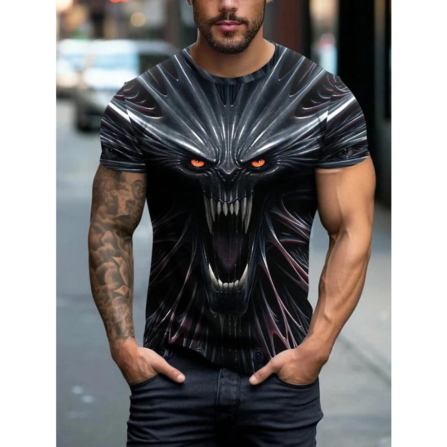 

Летняя повседневная футболка с короткими рукавами, уличная мода, мужская футболка, спортивная на открытом воздухе, свободная, удобная футболка с 3D-печатью 6XL