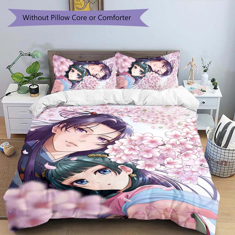 3pcs The Apothecary Diaries Design Cover Set - HD Printed Bedding with 1 Cover and 2 Pillowcases - Perfect for Home and Dorm Decor