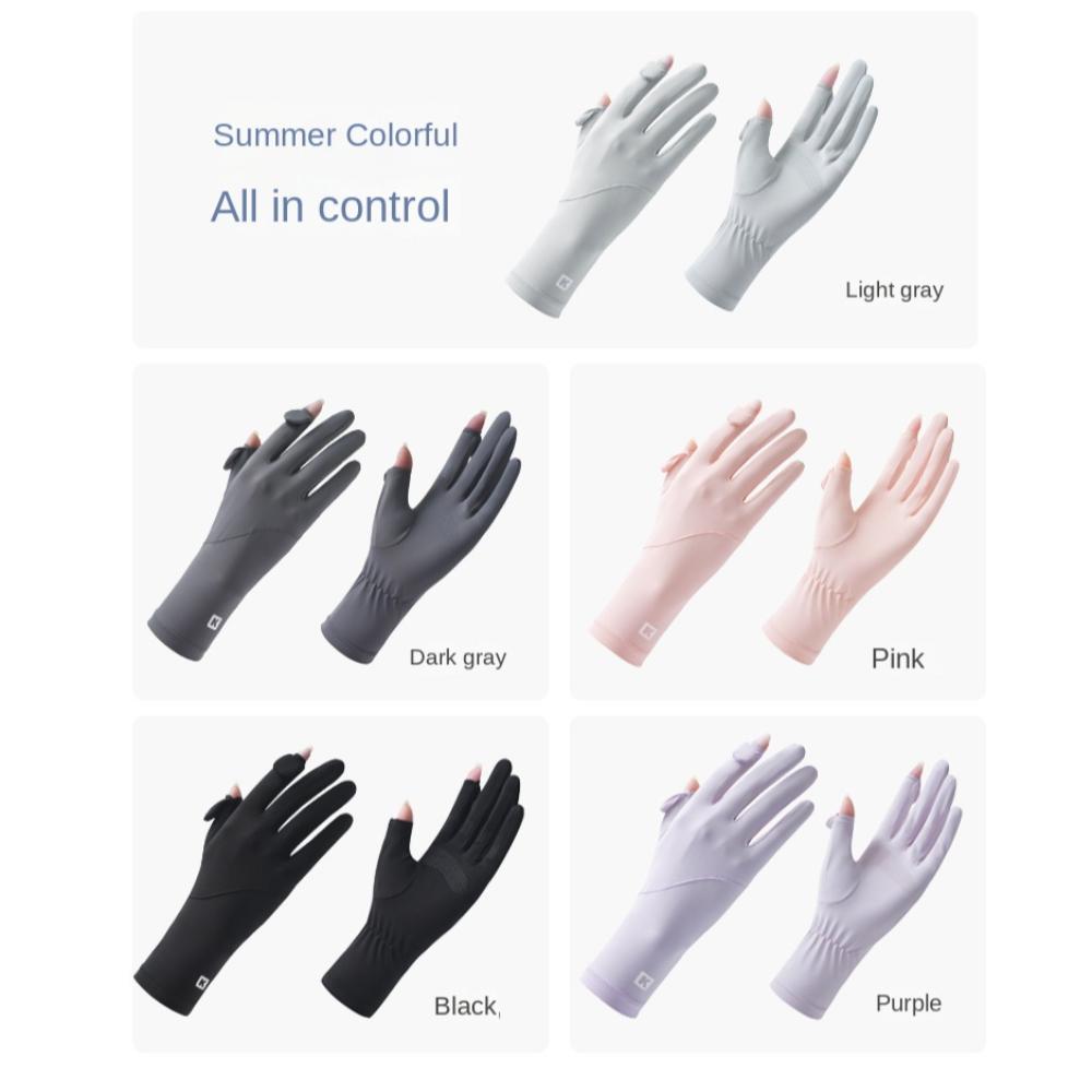 Ice Silk Sun Protection Riding Gloves Anti-UV Summer Driving Gloves Women Sunscreen Gloves  Ladies