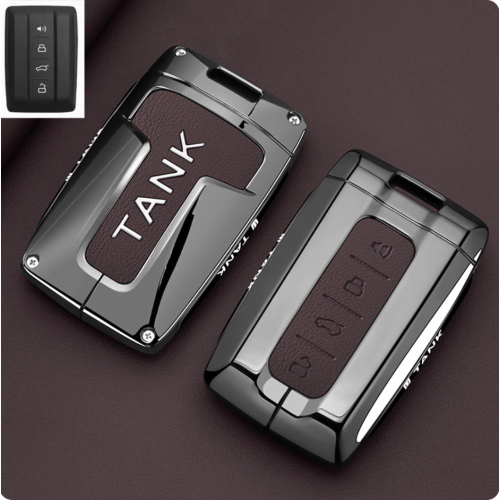 Zinc Alloy Car Key Case for Great Wall GWM TANK 300 400 500 700 Remote Cover Bag Shell Keychain Holder Accessories