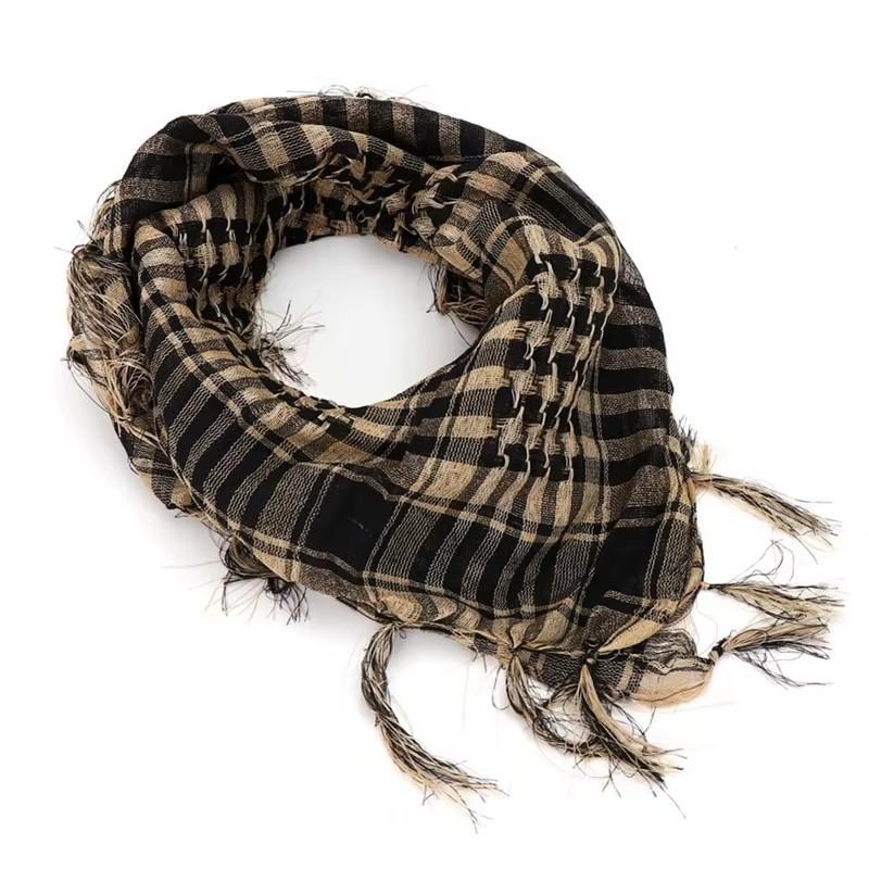 123Pcs Tactical Keffiyeh Shemagh Arab Scarf Shawl Neck Cover Head Wrap Cotton Winter Scarves Men'S Outdoor Hiking Shawl