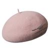 Niche metal buckle design retro wool beret children autumn and winter versatile elegant painter hat shows small face