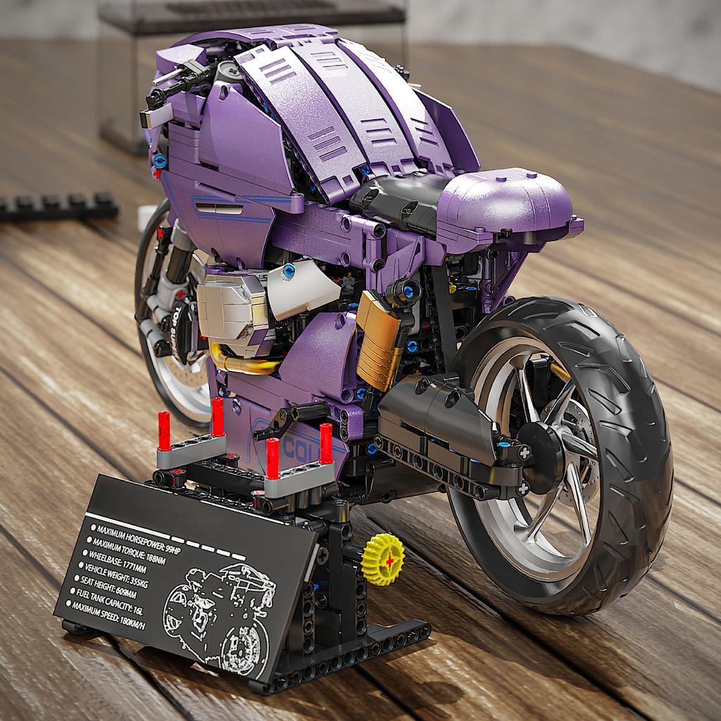 1:5 Scale Model Latte Motorcycle Supercar Building Block City Technique Racing Speed Champions Sport Car Toy Children's Birthday Gift No.T4055
