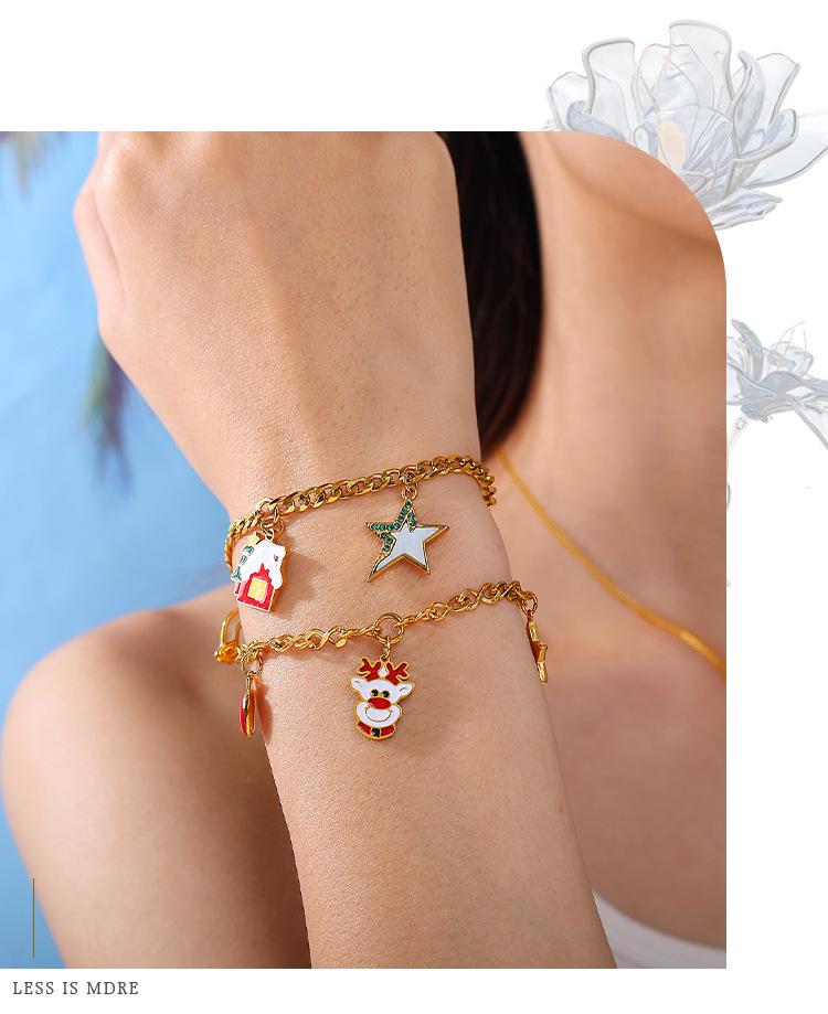 18K Gold-Plated Christmas DIY Pendant Bracelet