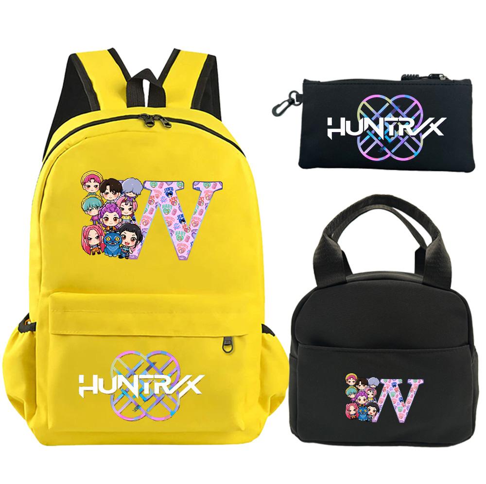 3Pcs/set 26 English Letter Printed Backpack Shoulder Bag Pencil Case for Teenager Student Boy Girl Schoolbag Large Capacity Waterproof Bookbag Gift