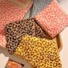 6pcs Retro Colored Leopard Print Cleaning Cloths | Polyester Square Towels for Dishwashing, Wiping Tables Cleaning Cloth