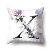 Decorative 26 Letters Polyester Pillow Case For Sofa Alphabet Flowers Printed Cushion Cover Case Home Decor Almofada 45X45Cm