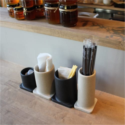 Ideaco Tool Stand, Small Item Storage, Sand White, Tsutsu S