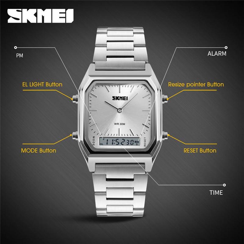 SKMEI Fashion Sport Watch Men Top Brand Luxury Dual Display Electronic Quartz Wrist Watch Male Clock