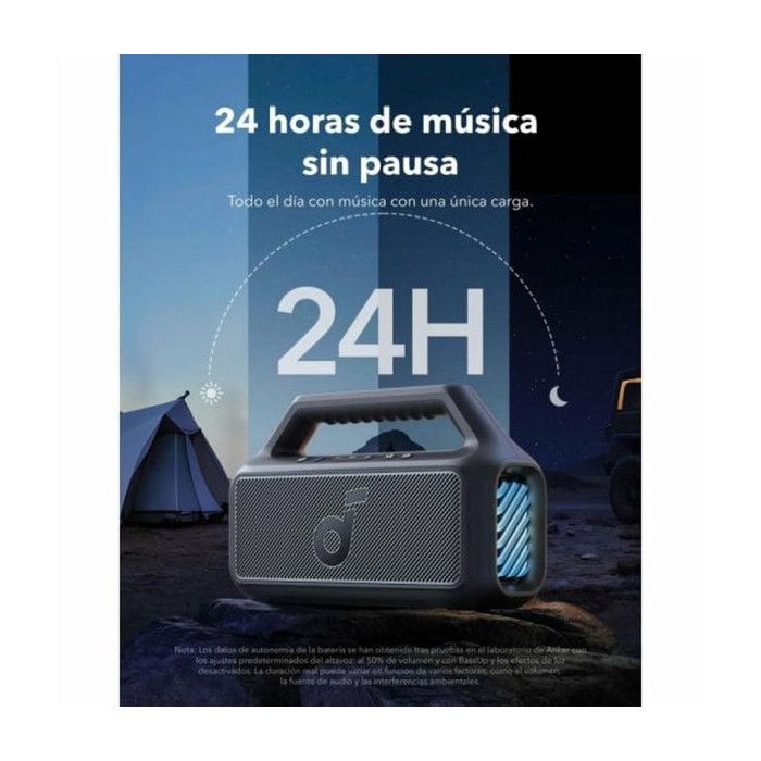 Enceinte sans fil soundcore boom 2 (a3138011)bluetooth 5.3, lumières rvb, ipx7, bassup - anker - noir