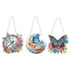 3pcs 2D/Flat DIY Diamond Painting Set Rhinestone Diamond Art Window Pendants Diamond Art Pendant Wall Decor for Home & Windows