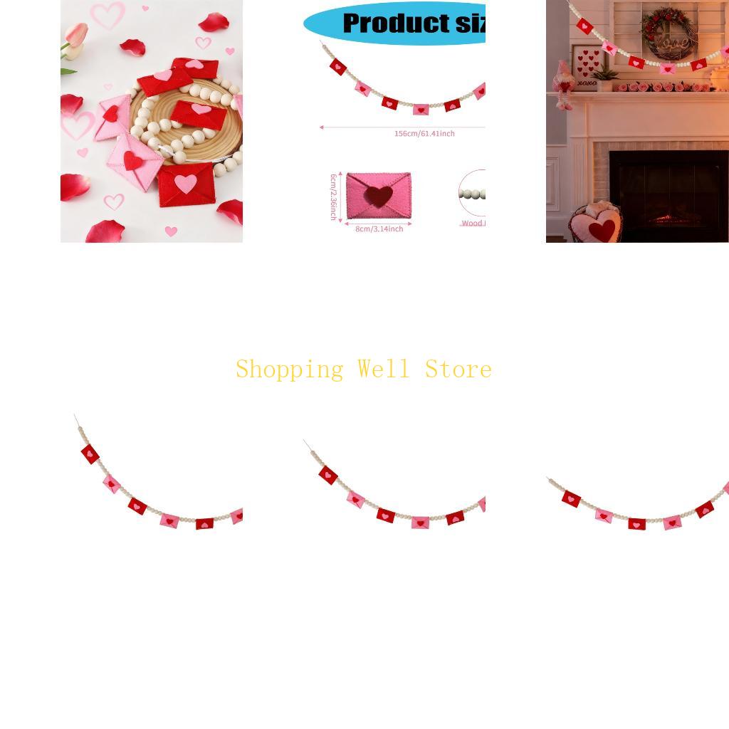 KX4B Beaded Felt Fabric Bunting Valentine s Decoration For Wedding Celebration China Mainland