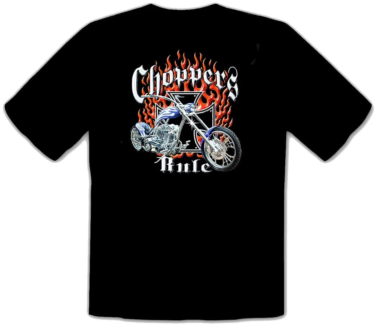 Custom Bike Kustom Rockabilly Harley Chopper Black T-Shirt -331- S