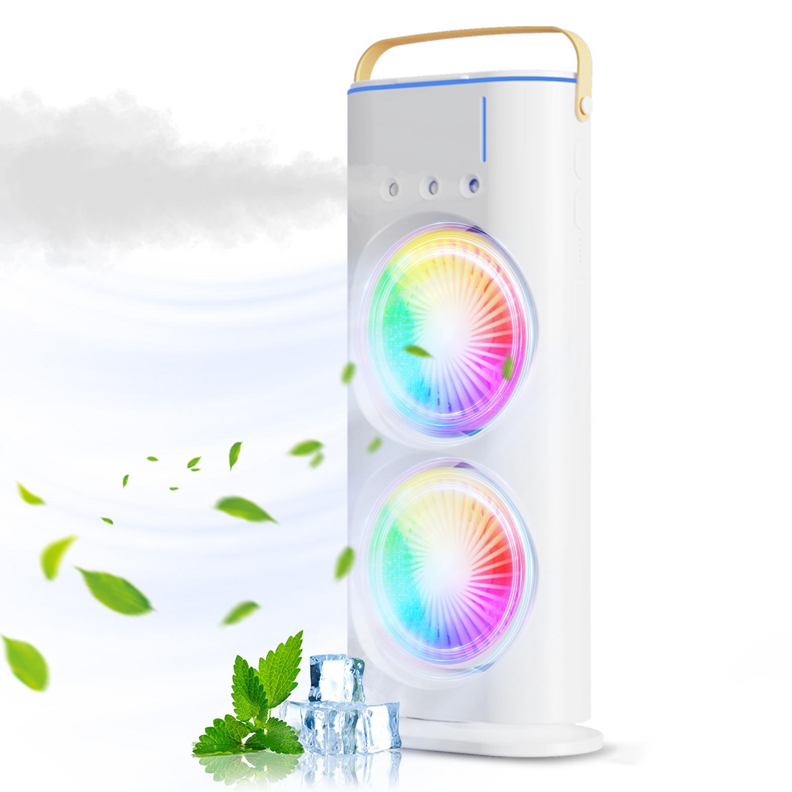 

Double-Headed Spray Air Conditioning Fan 3 Speeds Air Cooler Portable Spray Air Conditioner Fan Air Cooler Mist Humidifier