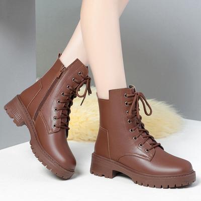 Winterschuhe Stiefel Damen Große Größe Rutschfeste Damen Schneestiefel Echtes Leder Warme Damen Stiefeletten