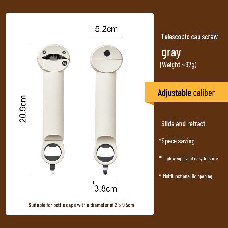 RAKUEN Multifunctional Telescopic Can & Bottle Opener with Magnetic Twist Feature