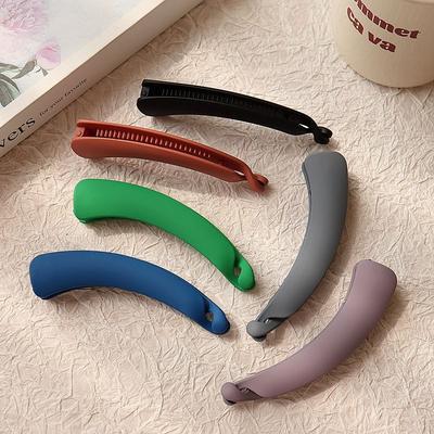 Matt Cross Hair Claws Elegant Hair Barrettes Fashion Plastic Banana Clip  For Women Girls