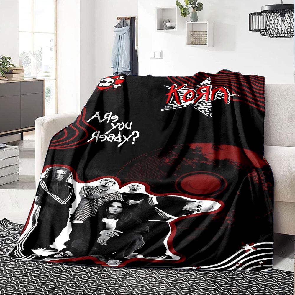 1pc Korn Are You Ready? Soft Flannel All-Season Throw for Home, Office, Outdoor UseDurable Comfort 100509